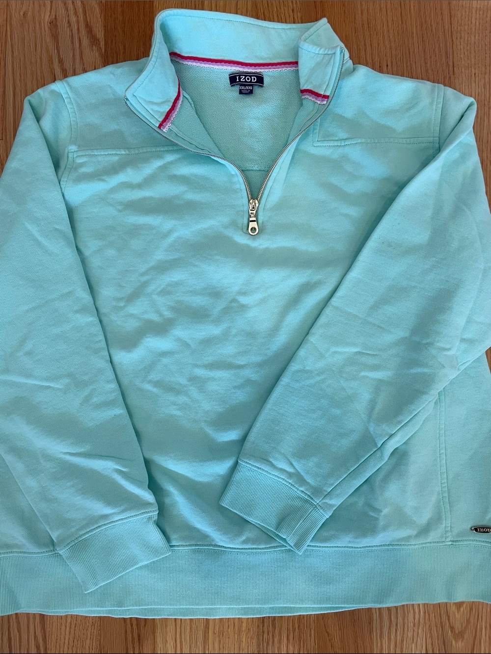 IZOD minty green quarter zip.